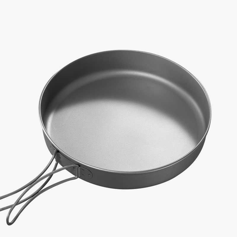 Outdoor pure titanium frying pan